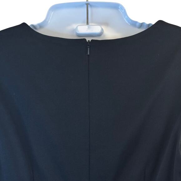 KAY UNGER Black Lace Overlay Bodice V Neck Knee Length Cocktail Dress Women's 8 - Picture 8 of 12